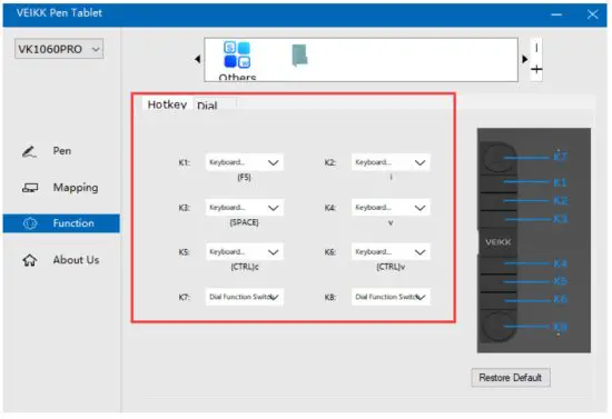 VEIKK VK1060PRO Graphic Drawing Pen Tablet - function 3