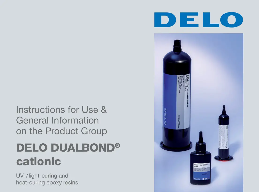 DELO DF698 Dualbond Cationic User Manual