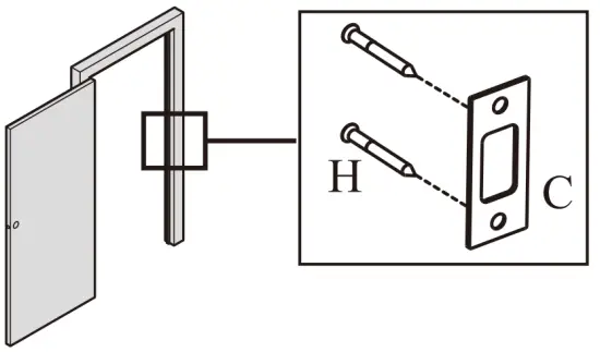 Install the latch and strike
