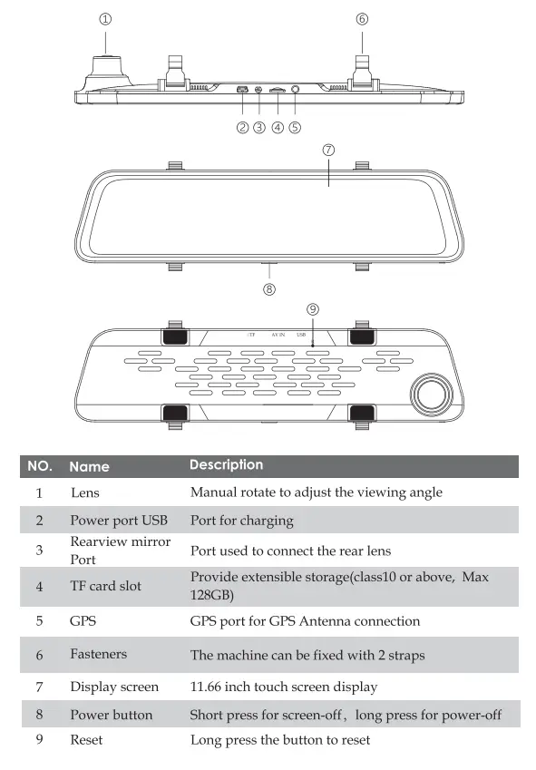 WOLFBOX-12-“Mirro=-rDash=-Cam-Backup-Camera-1296P-Fll-HD-Smart-Rearview-Mirror-fig-3