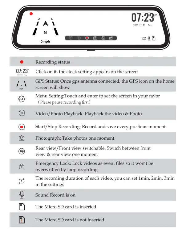 WOLFBOX-12-“Mirro=-rDash=-Cam-Backup-Camera-1296P-Fll-HD-Smart-Rearview-Mirror-fig-4