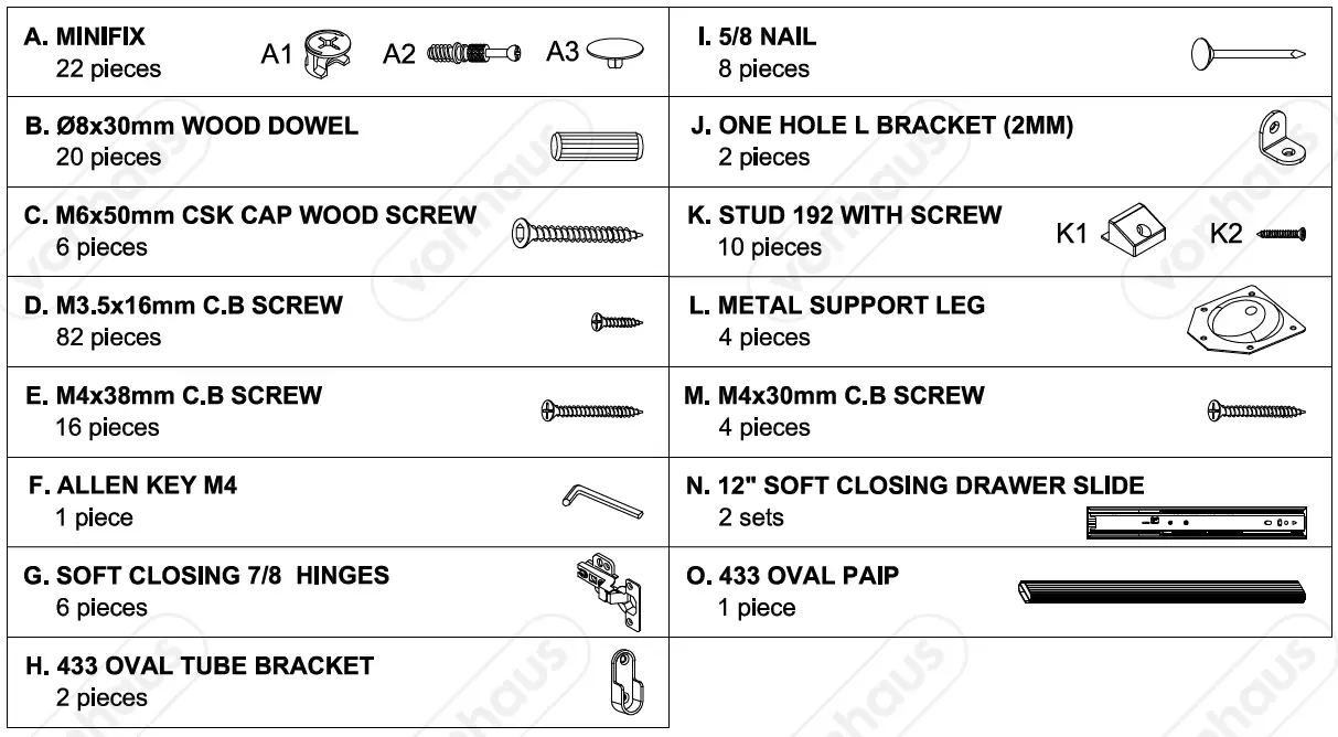 VonHaus-3000081-Koto 2 Drawer-2-Door-Wardrobe-fig3