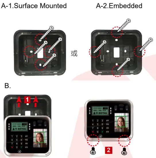 SOYAL AR 837 EA Graphic Display Multi Function Proximity Controller - Installation Method