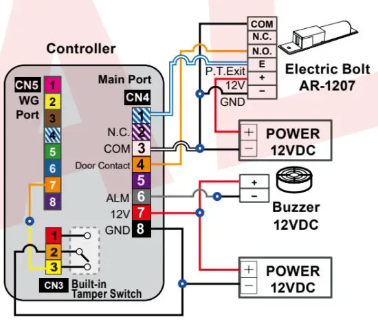 SOYAL AR 837 EA Graphic Display Multi Function Proximity Controller - Wiring Diagram 6