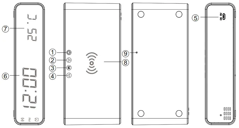 OREST Keen Wireless Charging Desk Clock - OREST