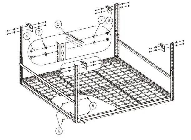 Muscle Rack Adjustable Overhead Storage Rack - EACH POST