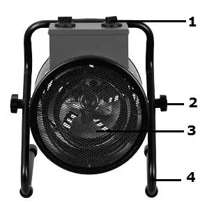 EUROM EK3000 Round Electric Fan Heater - Figure 1