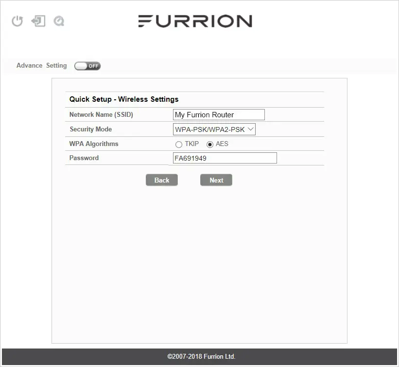 FURRION Wi-Fi Router - Wireless Settings