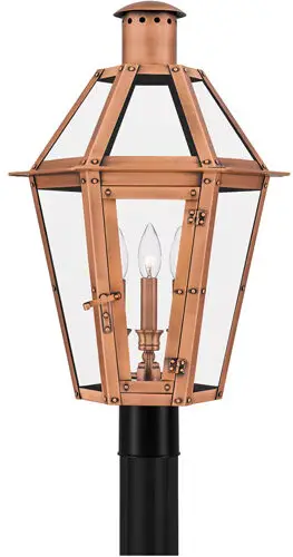 QUOIZEL BURD9015AC Burdett 3 Light 25 inch Aged Copper Outdoor Post Lantern-fig1
