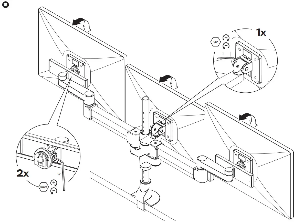 Innovative Design Works STX-3S-SLD-XXX Staxx Triple Articulating Monitor Mount - CONFIGURATION 14