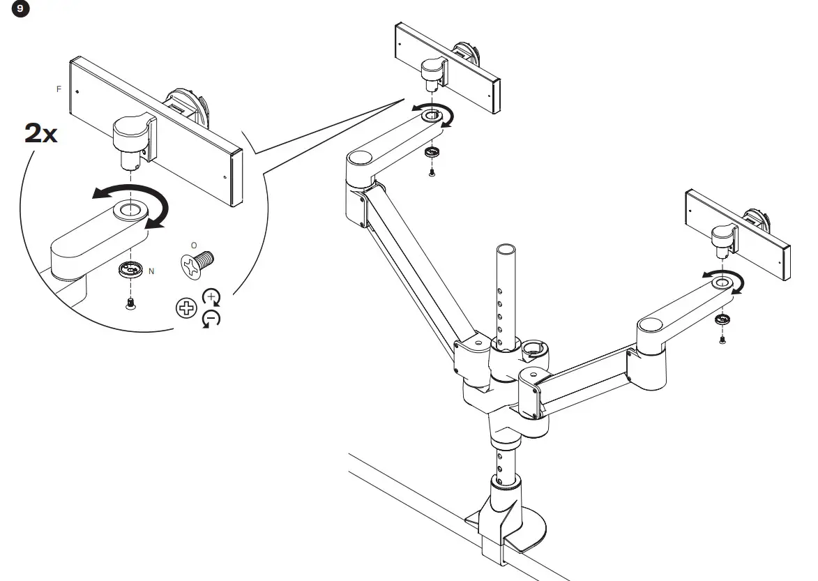 Innovative Design Works STX-3S-SLD-XXX Staxx Triple Articulating Monitor Mount - CONFIGURATION 7