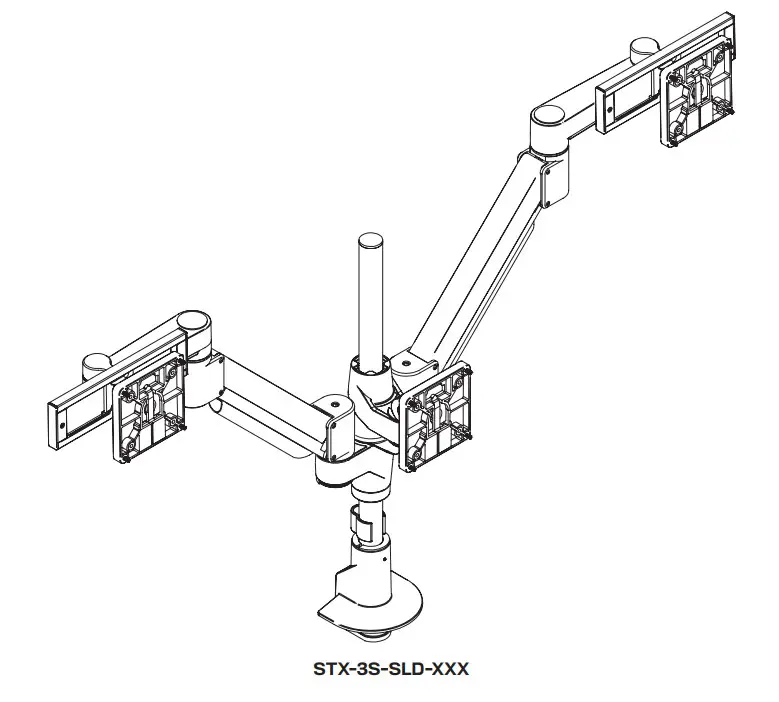 Innovative Design Works STX-3S-SLD-XXX Staxx Triple Articulating Monitor Mount