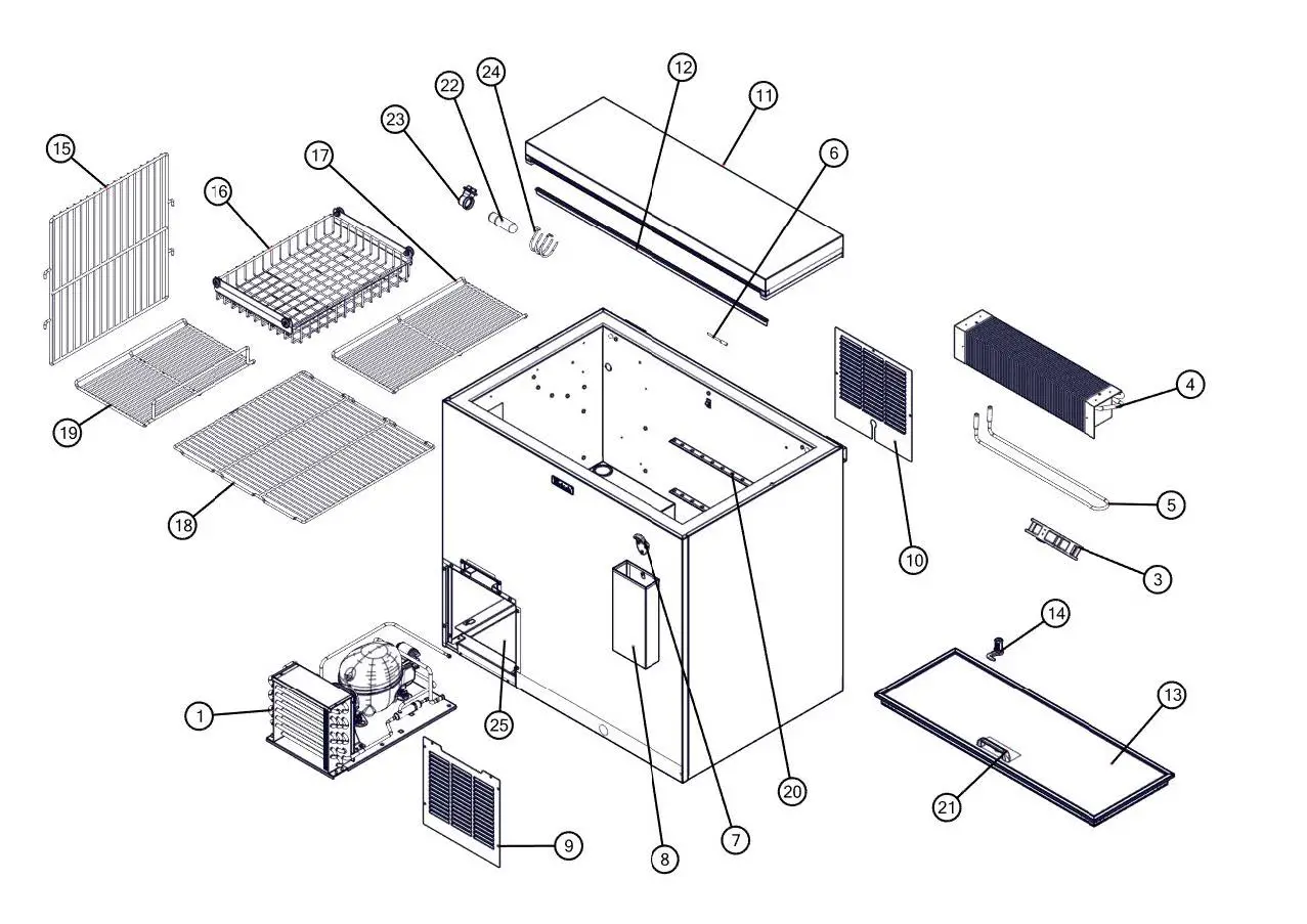 Perlick BC24 Flat Top Bottle Cooler BC Series 14