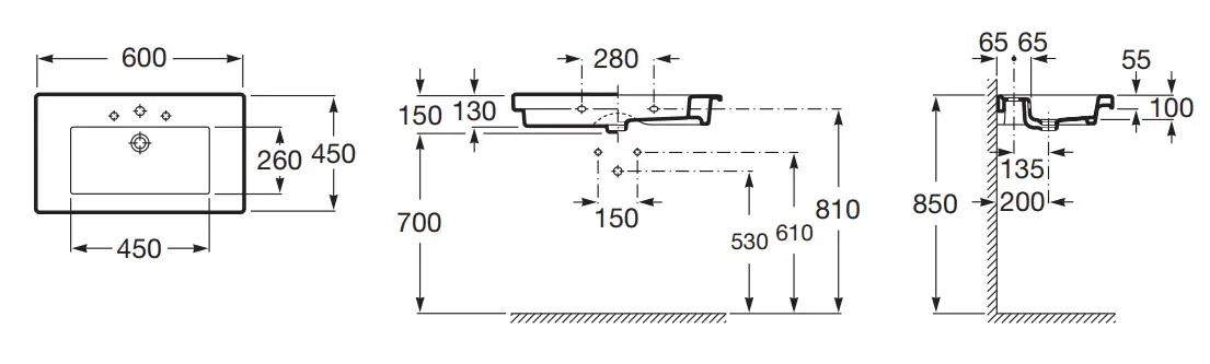 Roca-A327546000-Wall-Hung-or-Vanity-vitreous-Basin-fig-1