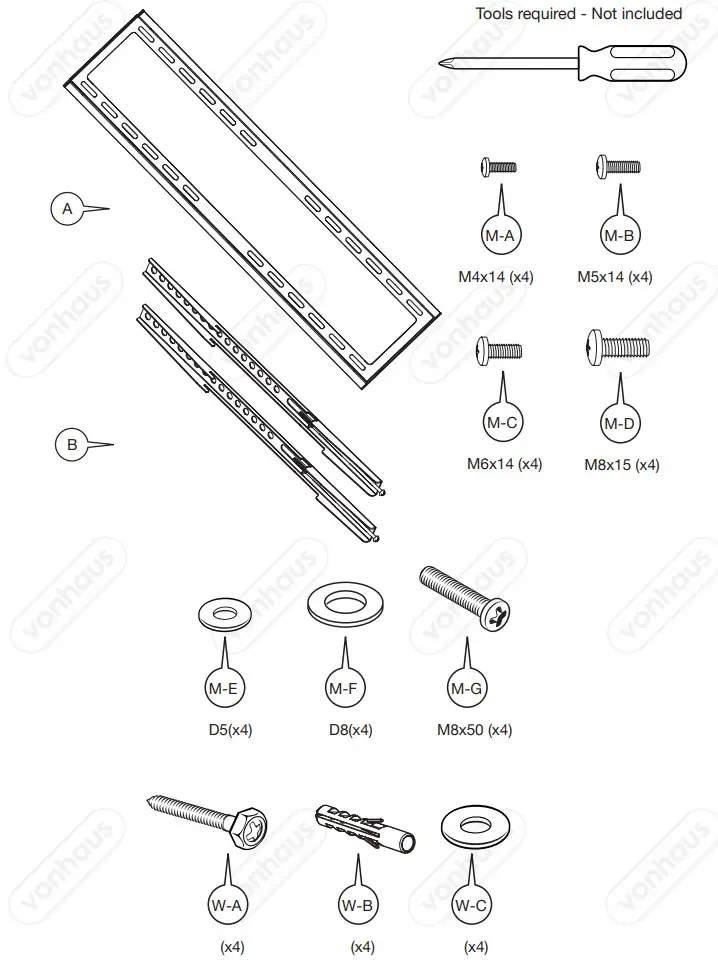 VonHaus 3005091 37-70 Inch Ultra Slim TV Wall Bracket - Figure 9
