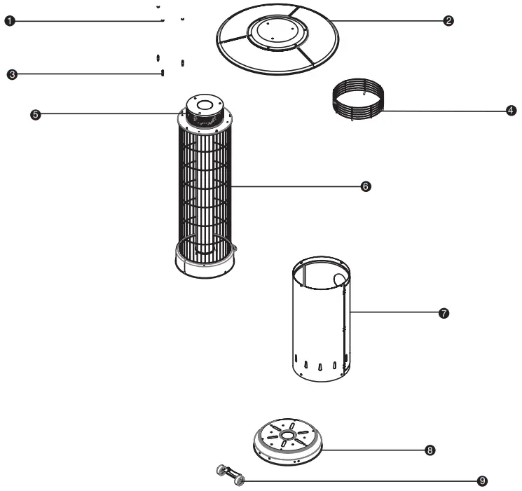 G21 Inferno Gas Patio Heater - Parts list