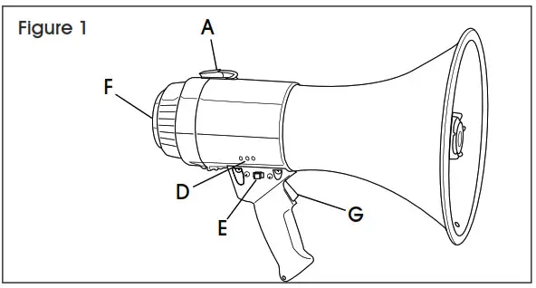 Uline 1 Mile Bullhorn Megaphone - FIG 1