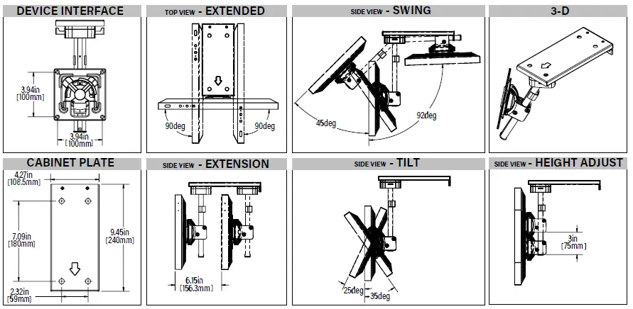 SANUS BEHUCM-B1 Under Cabinet Mount for Amazon Echo Show 15-10