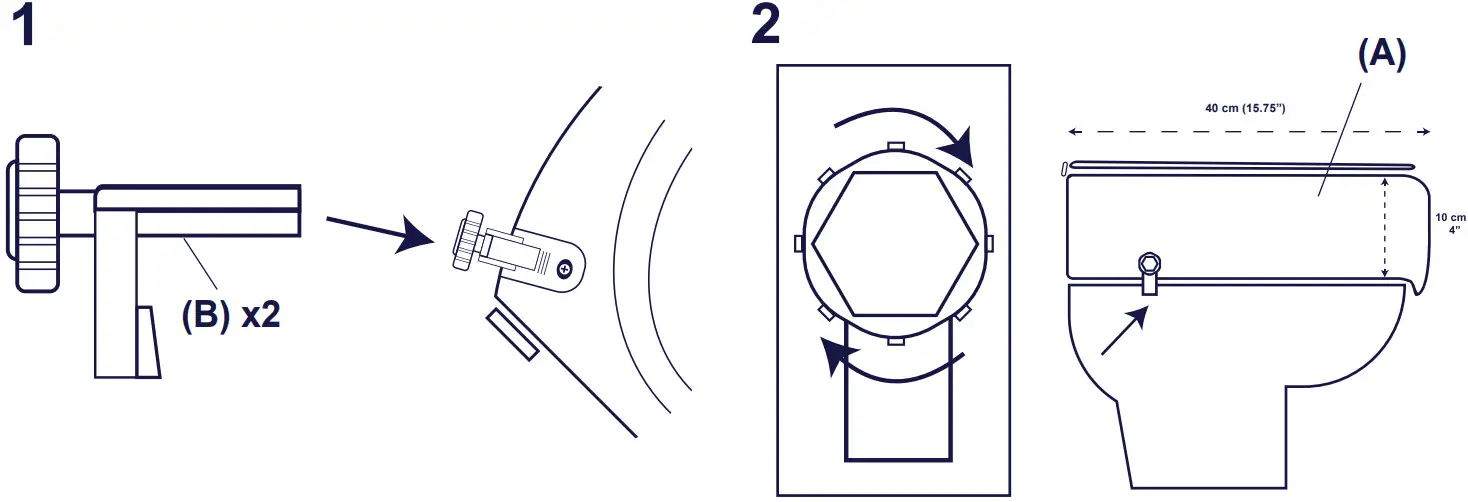 KMINA K30005 Raised Toilet Seat - Figure 1
