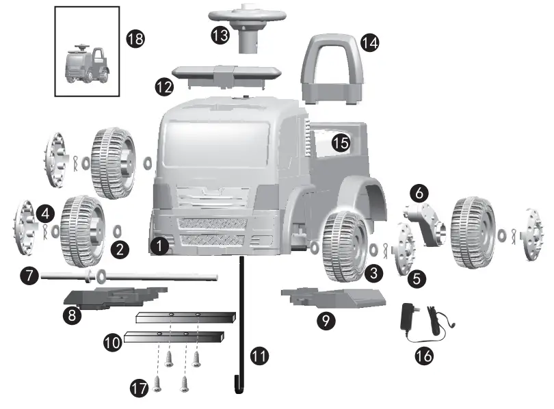 GYMAX GYM04115 On Fire Truck Fire Engine Battery Powered-fig2