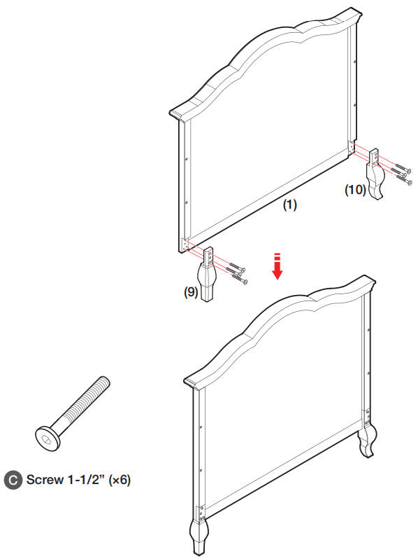 evolur 832 Aurora Convertible Crib - Align the Left Rear