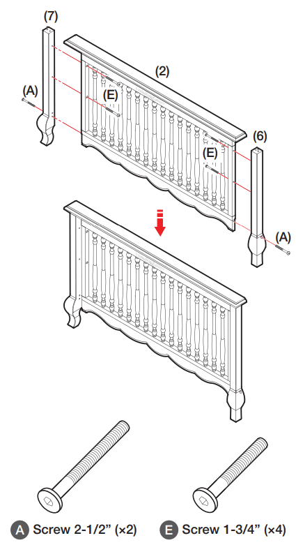 evolur 832 Aurora Convertible Crib - CRIB ASSEMBLY