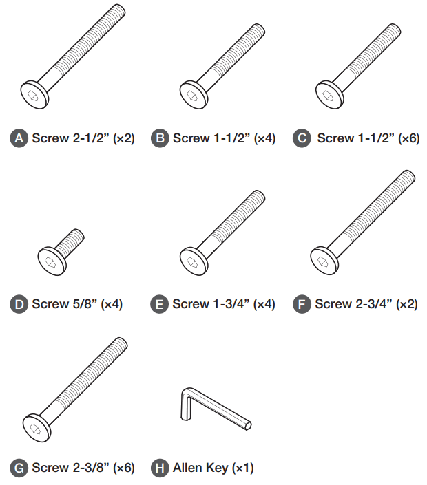 evolur 832 Aurora Convertible Crib - HARDWARE