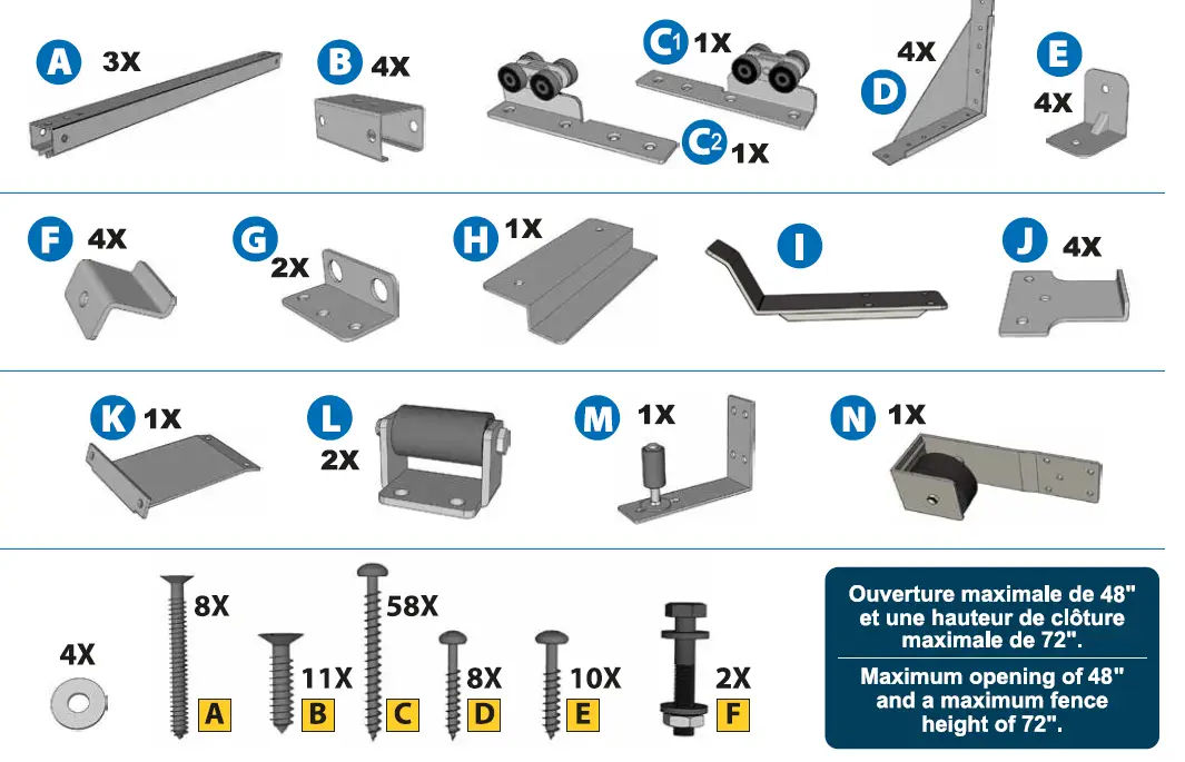 Pylex 11057 Sliding Fence Kit Black Steel Gate For Wood Fence 1