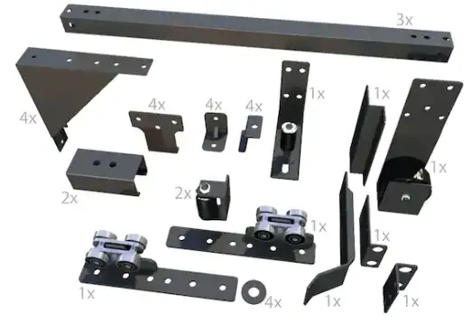 Pylex 11057 Sliding Fence Kit Black Steel Gate For Wood Fence