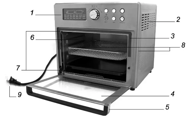 RoomTec AIRFRYEROVEN 001 Large 26 QT Air Fryer Toaster Oven - Overview