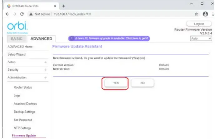 NETGEAR Orbi 4G LTE Router LBR20 - FIRMWARE image