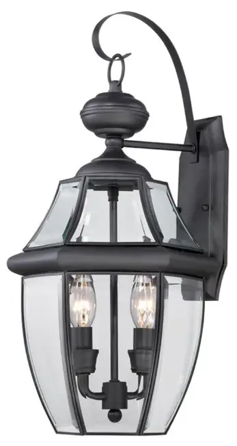allen roth KDN1692A Brayden 2-Light 20.5-in Black Outdoor Wall Light
