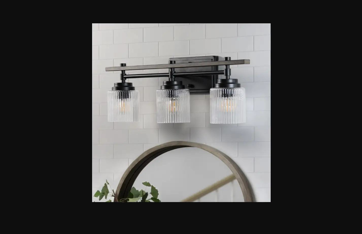 Exbrite Lwsvl1309gr 23-inch 3-light Matte Black And Wood Glam Vanity Light Instruction Manual