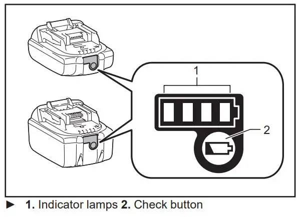 makita XPH14 Cordless Hammer Driver Drill Instruction Manual - Only for battery cartridges with the indicator