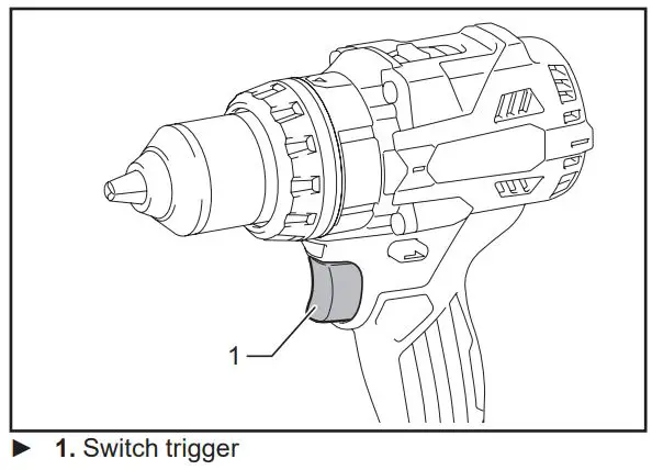 makita XPH14 Cordless Hammer Driver Drill Instruction Manual - Switch trigger