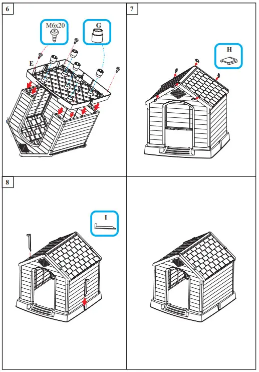 FORCLOVER CJW PH7065 Plastic Small Dog House - Figure 2
