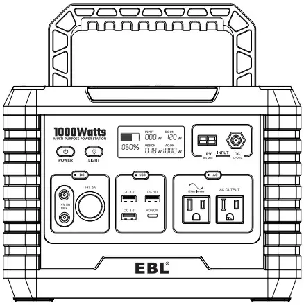 EBL TW A003US Portable Power Station Voyager