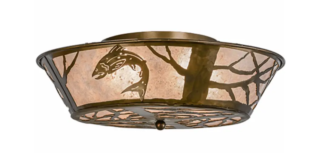 Hinkley 10014 Leaping Trout Rustic Antique Copper Ceiling Light Fixture Instruction Manual