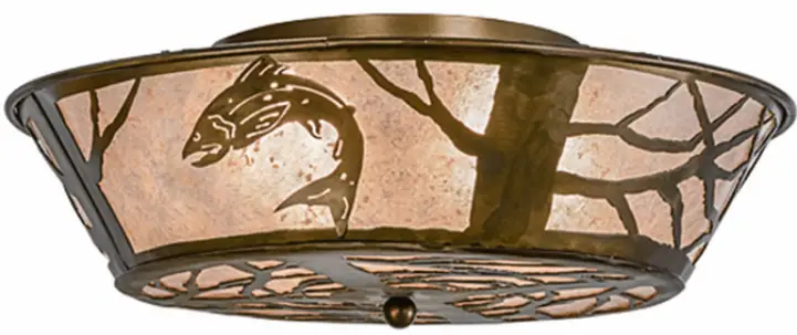HINKLEY-10014-Leaping-Trout-Rustic-Antique-Copper-Ceiling-Light-Fixture-product-image