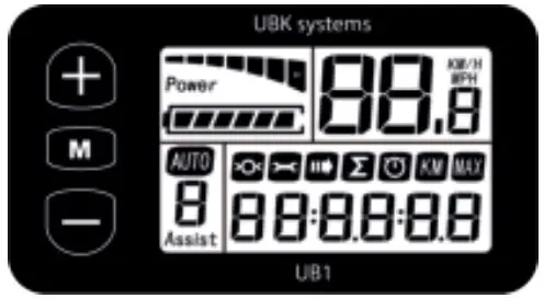 URBANBIKER Dakota FE Electric Bike - DISPLAY
