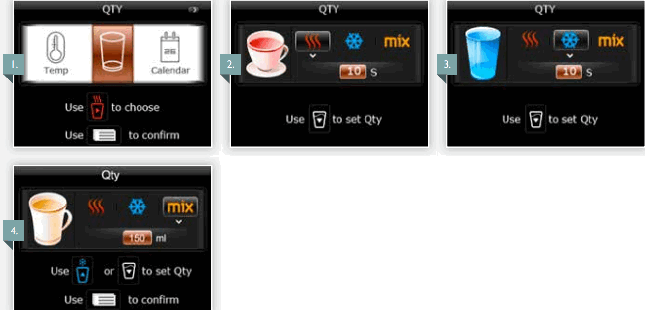 BIBO Water Bar Machine Dispenser - Water quantity settings