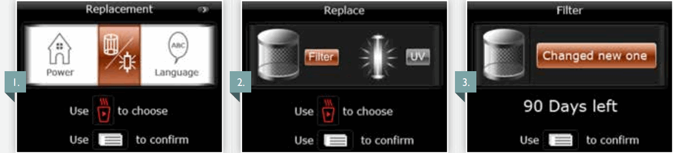 BIBO Water Bar Machine Dispenser - maintenance settings