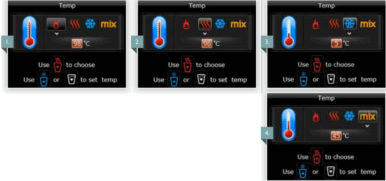 BIBO Water Bar Machine Dispenser - temperature settings