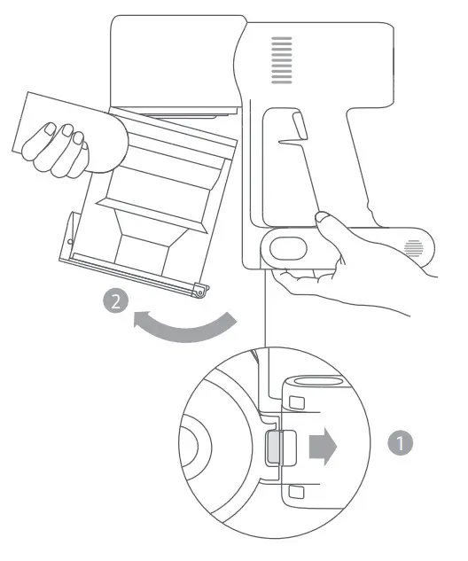 Xiaomi G9 Cordless Bagless Vacuum Cleaner- Release Switch