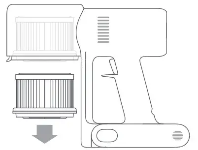 Xiaomi G9 Cordless Bagless Vacuum Cleaner- direction shown