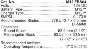 FIG 3 SPECIFICATIONS