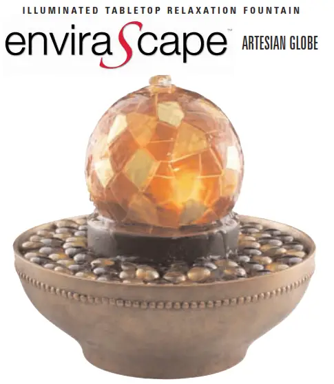 Homedics WFL-ART EnviraScape Artesian Globe Illuminated Tabletop Relaxation - EnviraScape
