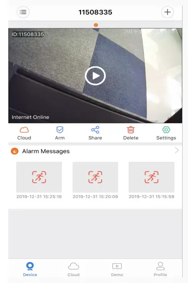 V380 Direction of WiFi Remote Wireless Camera - Introduction of Operating Interface