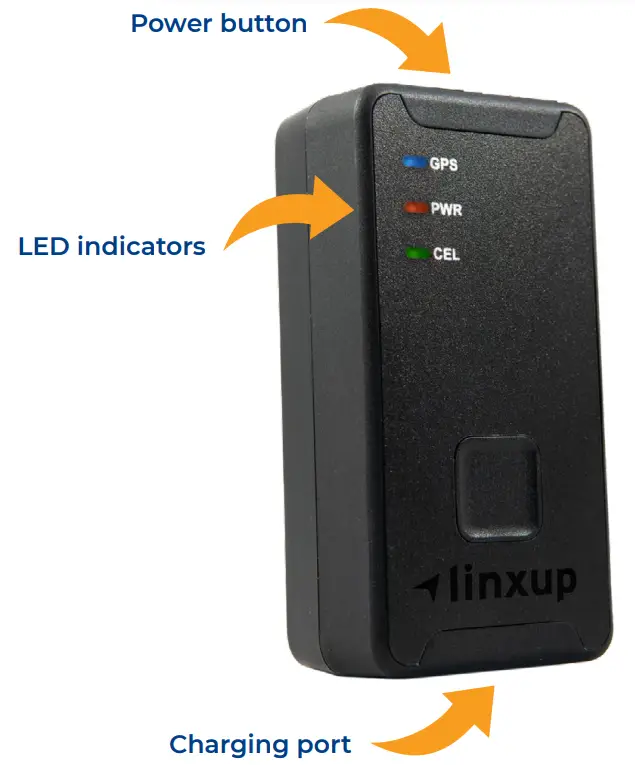 linxup LTAS1 Mini Tracker - power button