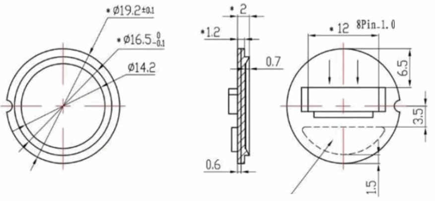 WAVESHARE STM32F205 UART Fingerprint Sensor - DIMENSION